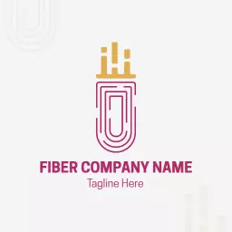 Stylish Pink and Yellow Fiber Logo Showcasing Connection and Strength Logo Template