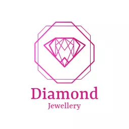 Stylish Pink Diamond Design Showcasing Luxurious Jewellery Logo Template