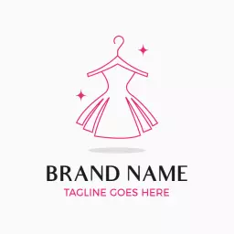 Stylish Pink Dress Design Representing Clothing Brand Logo Template