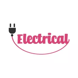 Stylish Pink Electrical Plug Design for Electronics Logo Template