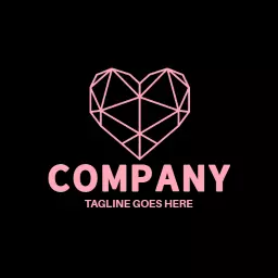 Stylish Pink Geometric Heart Design for Your Brand Logo Template