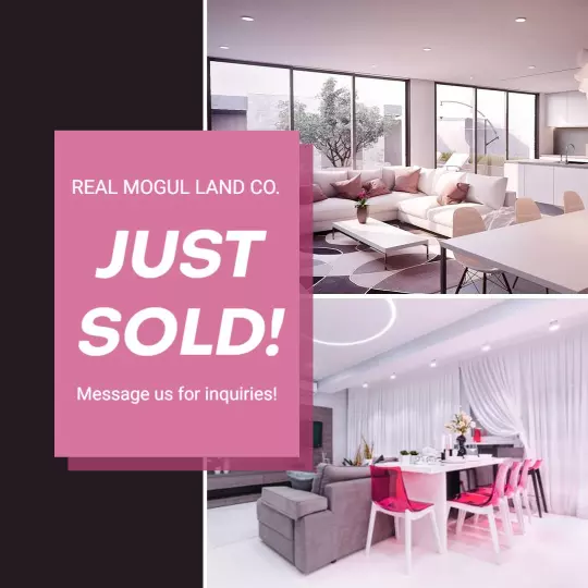 Stylish Pink Just Sold Real Estate Promotion Ad Template