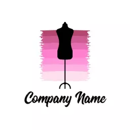 Stylish Pink Mannequin Showcasing Clothing Brand Logo Template