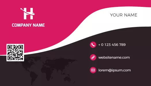 Stylish Pink Minimalist QR Code Visiting Card Template