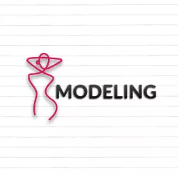Stylish Pink Outline of a Model Showcasing Fashion Logo Template