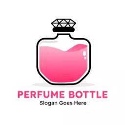 Stylish Pink Perfume Bottle Design for Fragrance Brand Logo Template