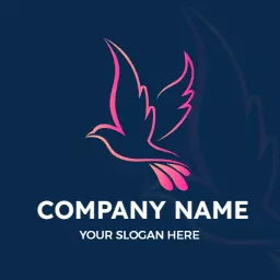 Stylish Pink Pigeon Design Symbolizing Freedom and Peace Logo Template
