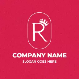 Stylish Pink R Letter Design with Crown for Branding Logo Template