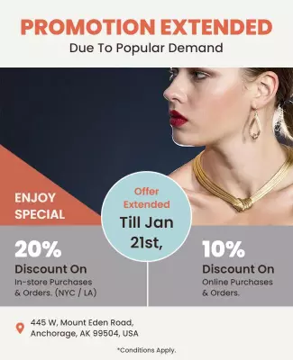 Stylish Promotion Extended Discount Offer Poster Template