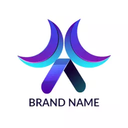 Stylish Purple and Blue 3D Logo with Modern Design Elements Logo Template