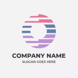 Stylish Purple and Pink O Letter Design for Branding Logo Template