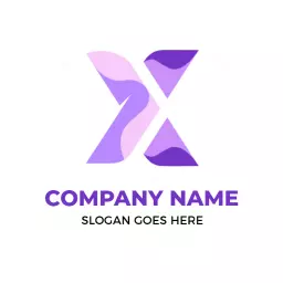 Stylish Purple and Pink X Letter Design for Modern Branding Logo Template