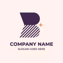 Stylish Purple and Striped Design for B Letter Logo Template