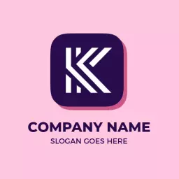 Stylish Purple and White K Letter Logo for Modern Branding Logo Template