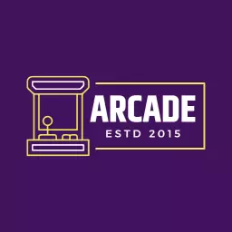 Stylish Purple Arcade Game Design with Retro Feel Logo Template