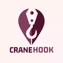 Stylish Purple Crane Hook Design for Towing Services Logo Template