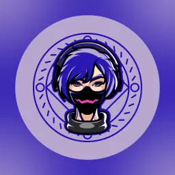 Stylish Purple Gamer Girl Character for Esports Logo Template
