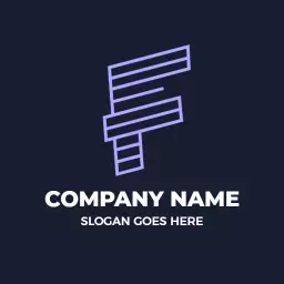 Stylish Purple Geometric F Letter Design Logo Template