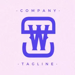 Stylish Purple Letter Monogram for Modern Branding Logo Template