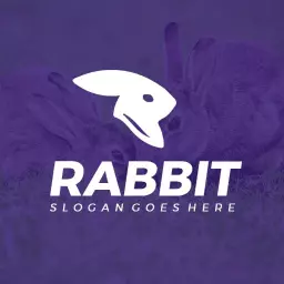Stylish Purple Rabbit Design Emphasizing Playful Nature Logo Template