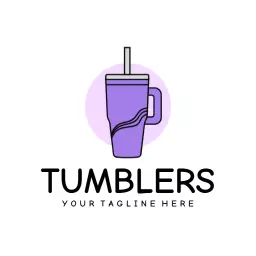 Stylish Purple Tumbler Design for Kitchenware Logo Template
