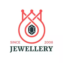 Stylish Red and Black Design Showcasing Elegant Jewelry Logo Template