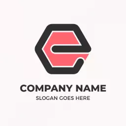 Stylish Red and Black E Letter Design for Companies Logo Template