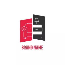 Stylish Red and Black Furniture Design with Modern Touch Logo Template