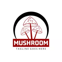 Stylish Red and Black Mushroom Design Representing Nature Logo Template