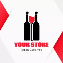 Stylish Red and Black Wine Bottles for Wine Bar Logo Template