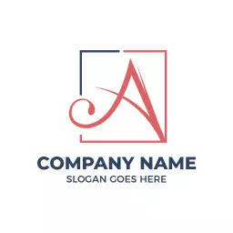Stylish Red and Blue Letter A Design for Branding Logo Template