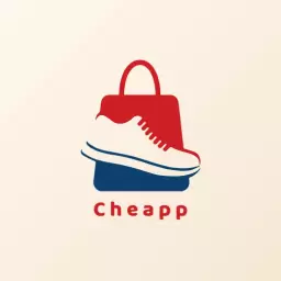 Stylish Red and Blue Sneakers for Trendy Shoes Logo Template