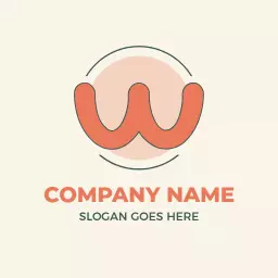 Stylish Red and Cream W Letter Design for Branding Logo Template
