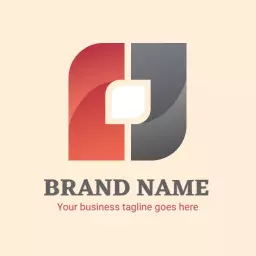 Stylish Red and Gray Square Design for Modern Business Logo Template