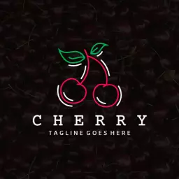 Stylish Red and Green Cherry Design with Modern Logo Template