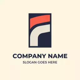 Stylish Red and Navy F Letter Design for Branding Logo Template