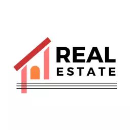 Stylish Red and Orange House Design for Real Estate Logo Template