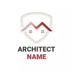 Stylish Red and White Shield Design for Architect Logo Template