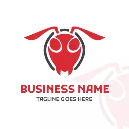 Stylish Red Ant Design Representing Pest Control Services Logo Template