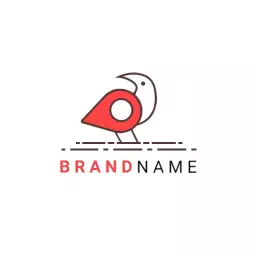 Stylish Red Bird Design Emphasizing Minimalist Aesthetic Logo Template