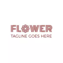 Stylish Red Floral Design Featuring Elegant Theme Logo Template
