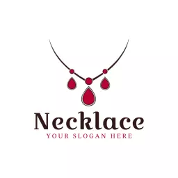 Stylish Red Gemstone Necklace Design Logo Template