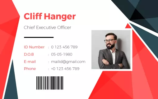 Stylish Red Geometric Corporate Identity Card Template