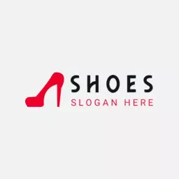 Stylish Red High Heel Shoe Design for Minimalist Shoes Logo Template