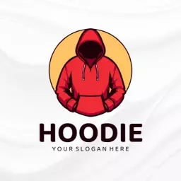 Stylish Red Hoodie Design Perfect for Casual Fashion Logo Template