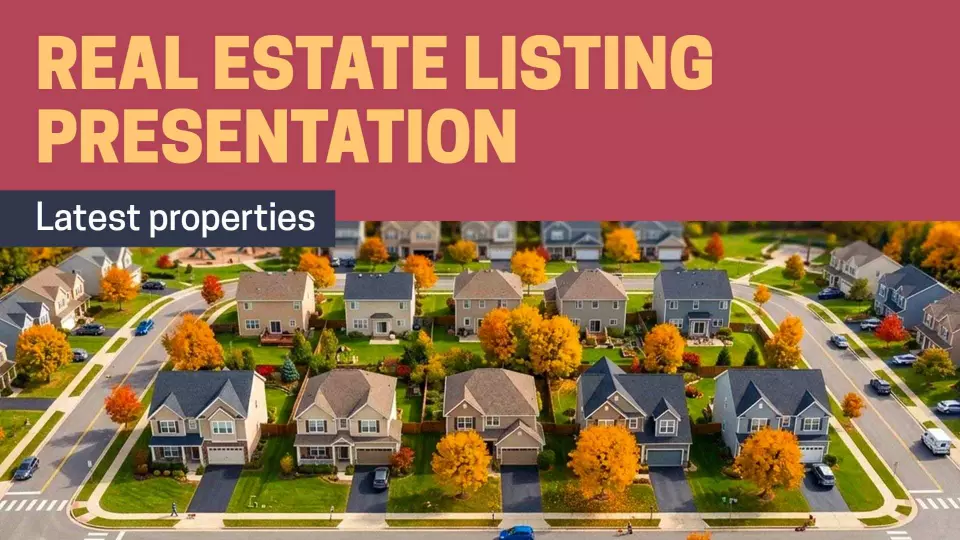 Stylish Red Modern Residential Real Estate Listing Presentation Template