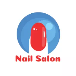 Stylish Red Nail Design Showcasing Professional Nail Salon Logo Template