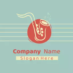Stylish Red Saxophone Design Celebrating Jazz Music Logo Template