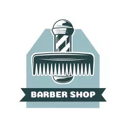 Stylish Retro Barber Shop Logo Featuring Iconic Comb Design Logo Template