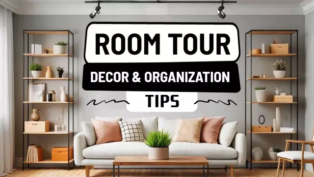 Stylish Room Tour Decor Organization Tips Trending YouTube Thumbnail Template